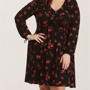 Torrid Floral Jersey Knit Skater Dress